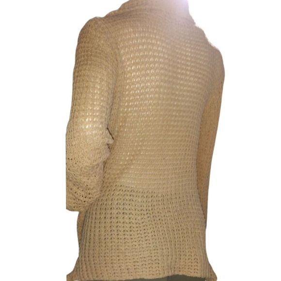 Cowl Neck with Button Detail Long Sleeve Faux Wrap Sweater Cardigan Size Small - Picture 11 of 12